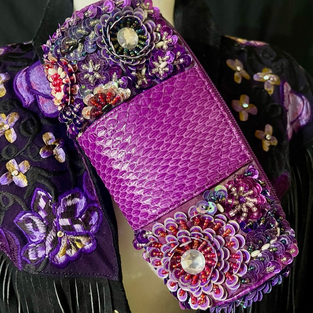 Purple Embellished Clutch